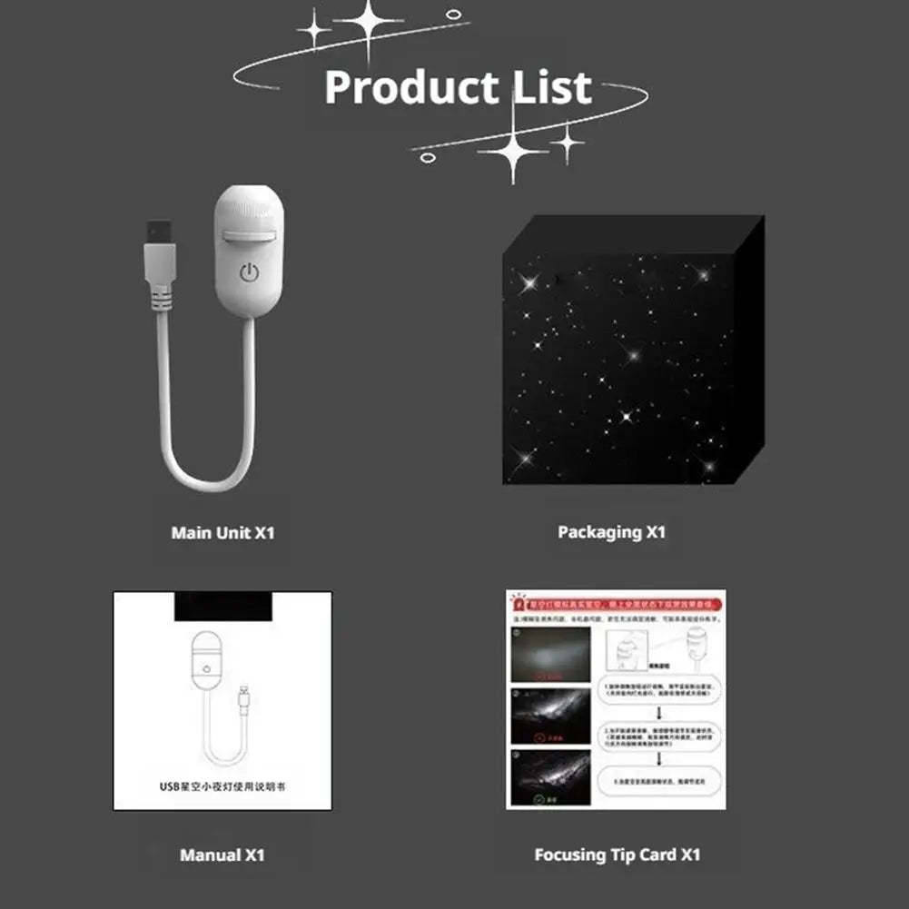 USB galaxy Projector Night Light 2-in-1 Mini Galaxy 360° Rotate LED Starry Sky Ambient Lamp For Party Home Saturn Decoration