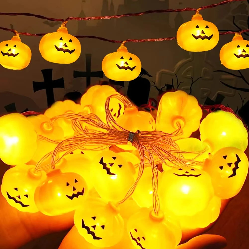 Battery-Powered Halloween Pumpkin String Lights