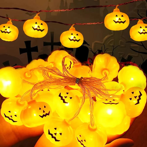 Battery-Powered Halloween Pumpkin String Lights
