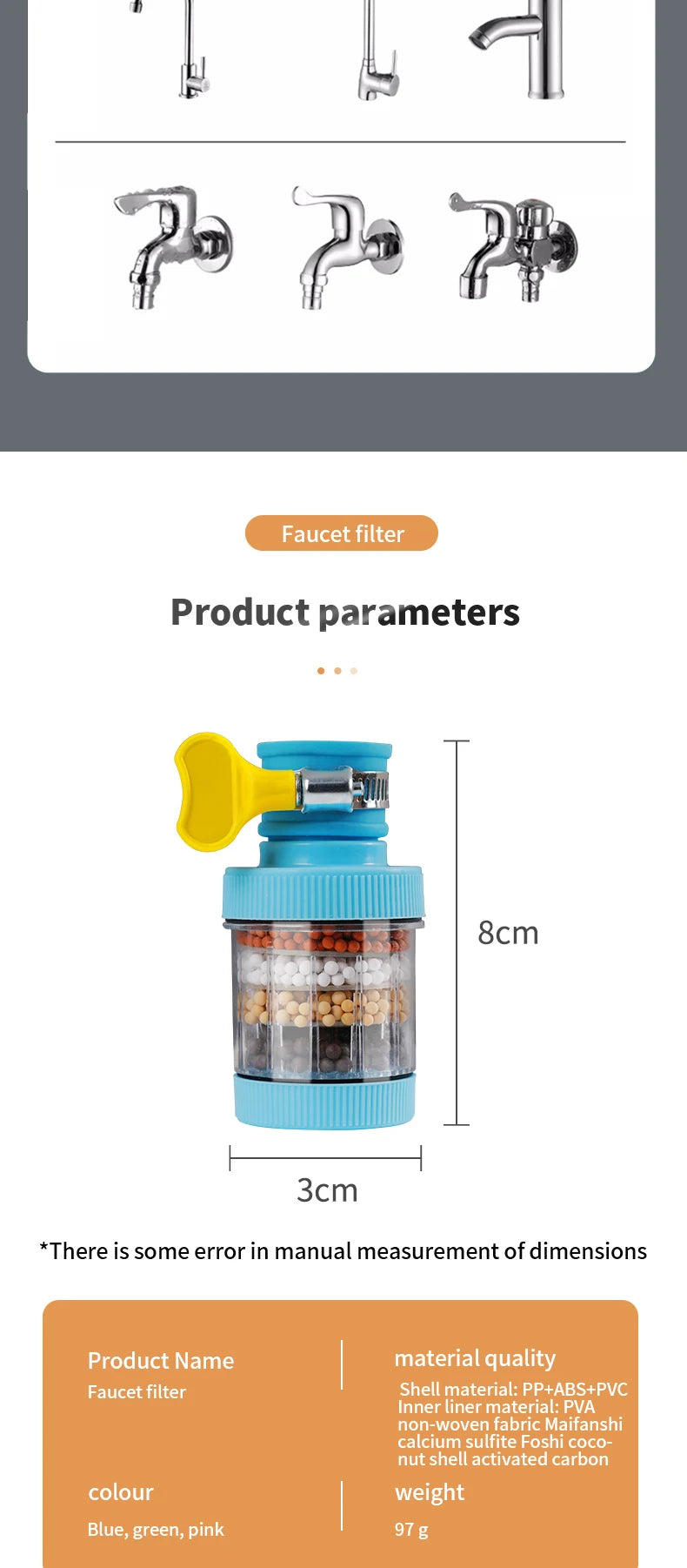 Mini Faucet Water Filter – Four Color Options