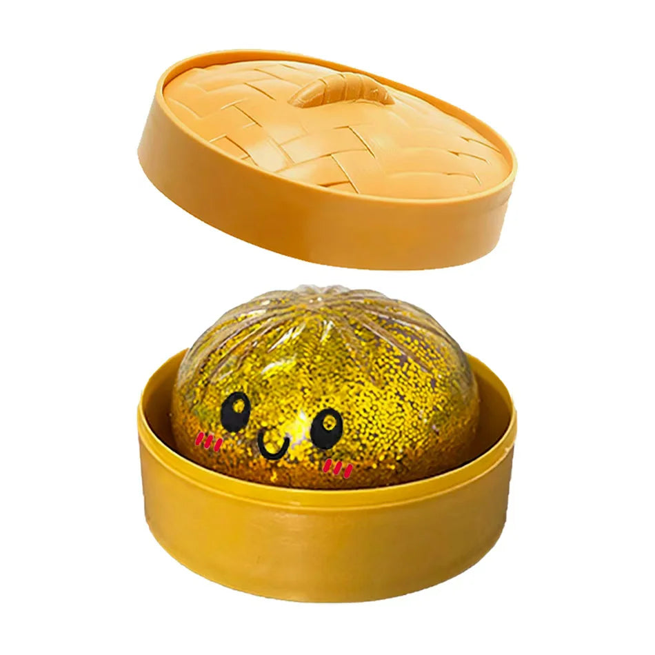 Bunte 6 Arten Glitter Knödel Squishy mit Box Knödel Sensorisches Quetschspielzeug zur Stresslinderung Spielzeuge