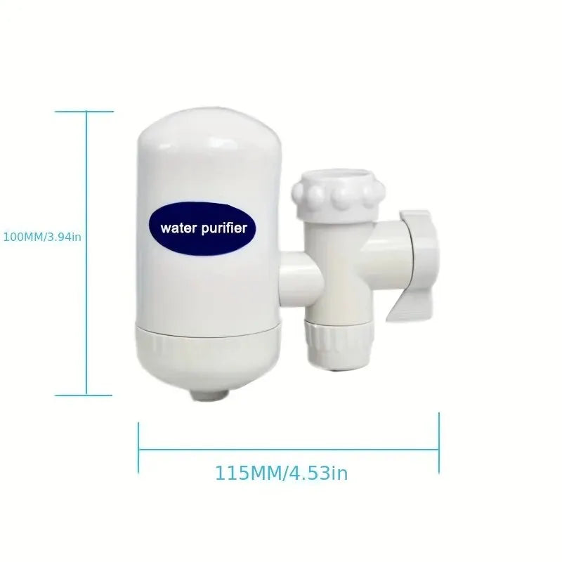 Dual-Outlet Faucet Water Filter – White
