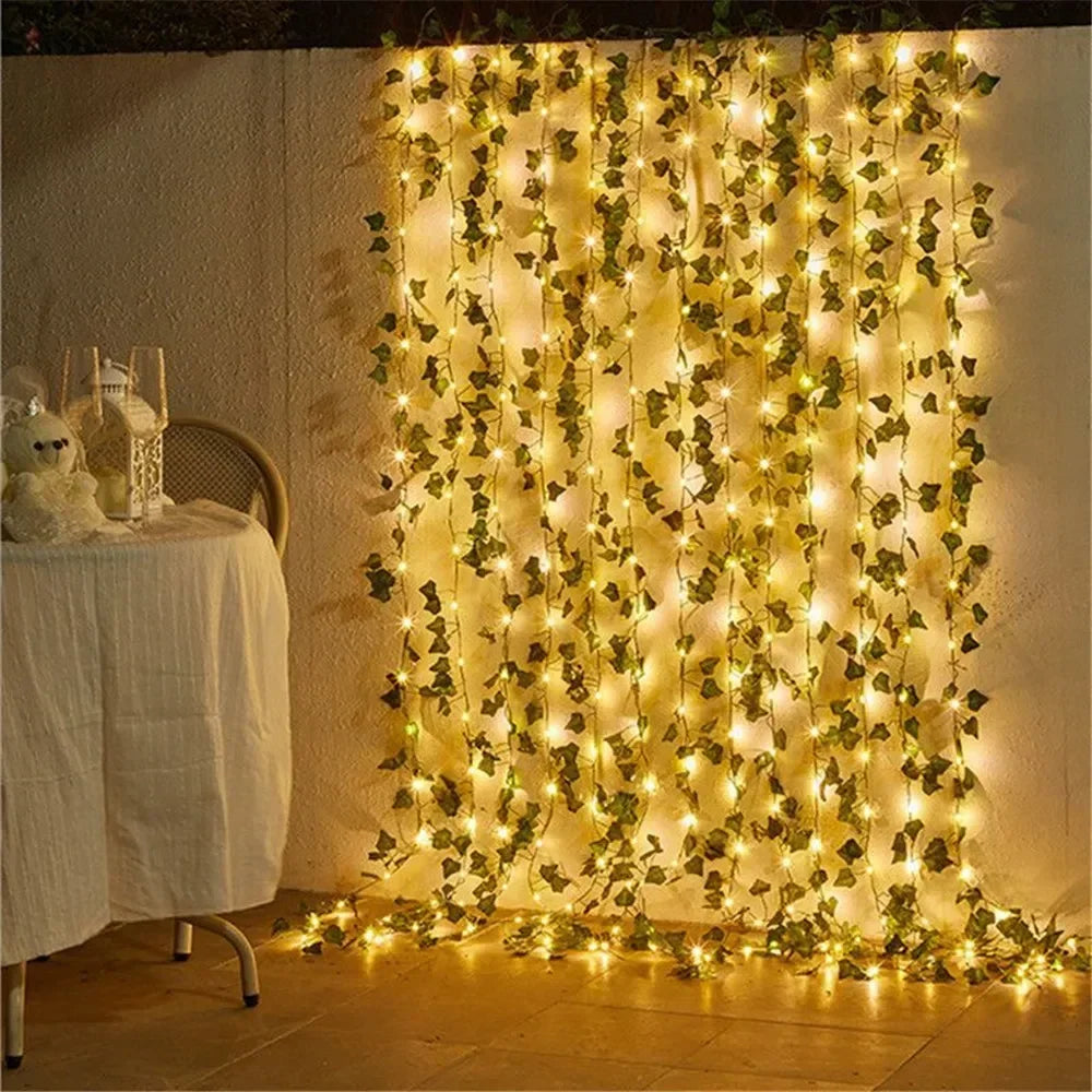 2/5/10M Solar Sunflower Light String Outdoor Fairy Lamp 8 Mode Artificial Plant Leaf for Wedding Camping Garden Fence Decoration