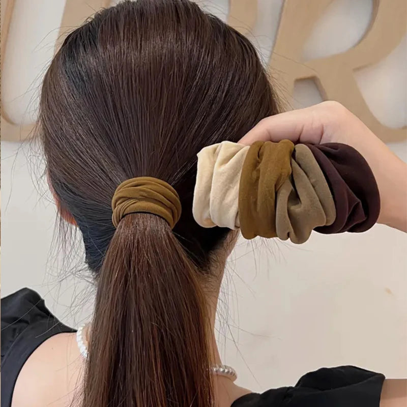 Wide Elastic Hair Ties – Solid & Mixed Colors