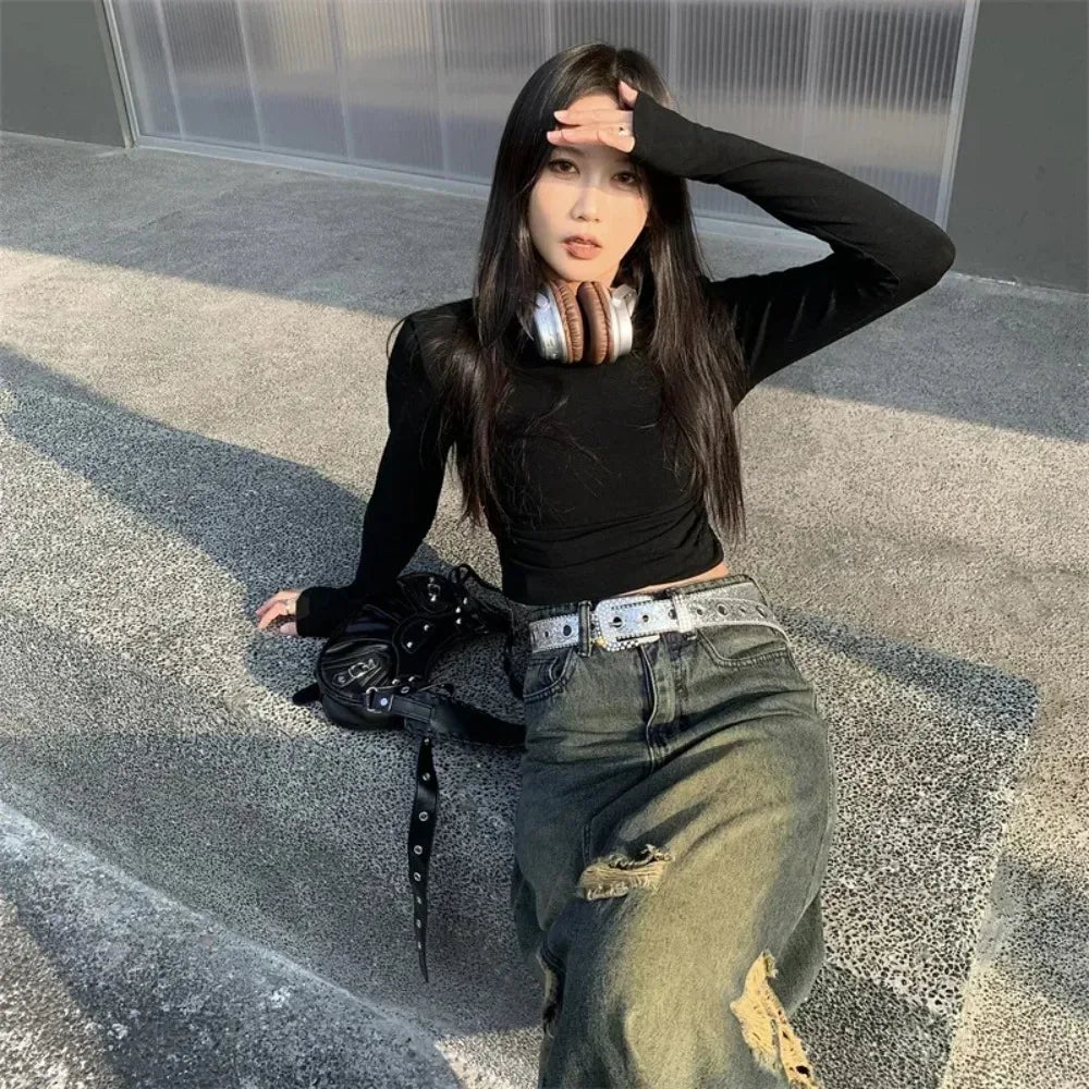 Women’s Rhinestone Western-Style Faux Leather Belt
