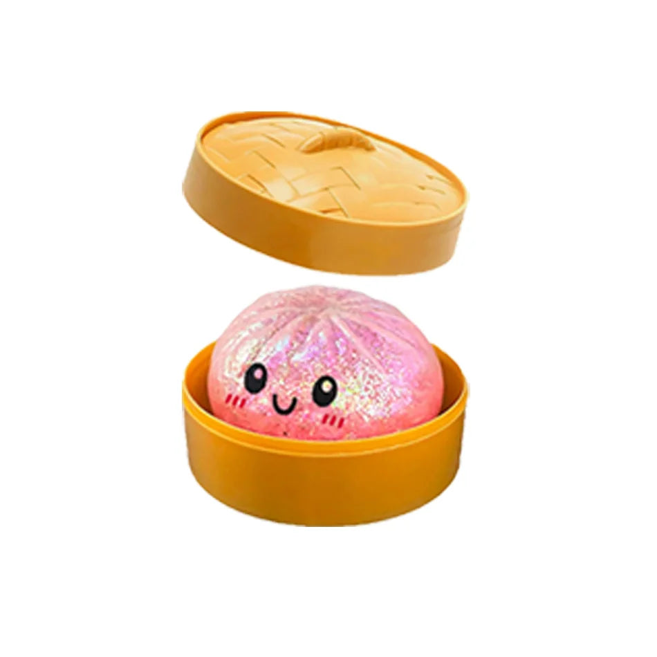 Dumpling Pressure Dumpling Squishies Cute Colorful Bun Toy Slow Rising Stress Relief Fidget Toy for Kids Adults Anti-Anxiety Gif