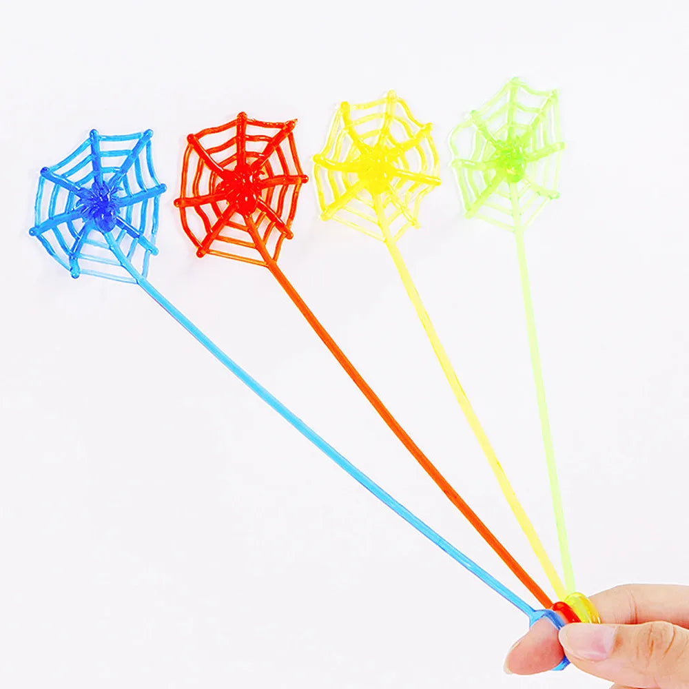 Stretchy Sticky Spider Web Toys – 10-Piece Random Color Pack