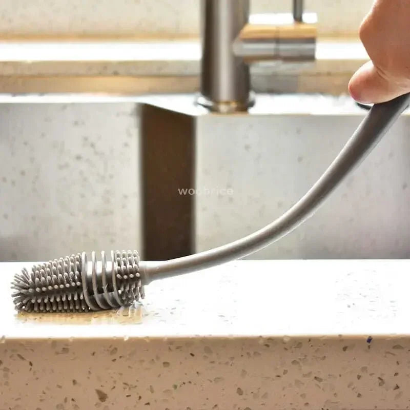 Long-Handle Silicone Bottle & Cup Cleaning Brush