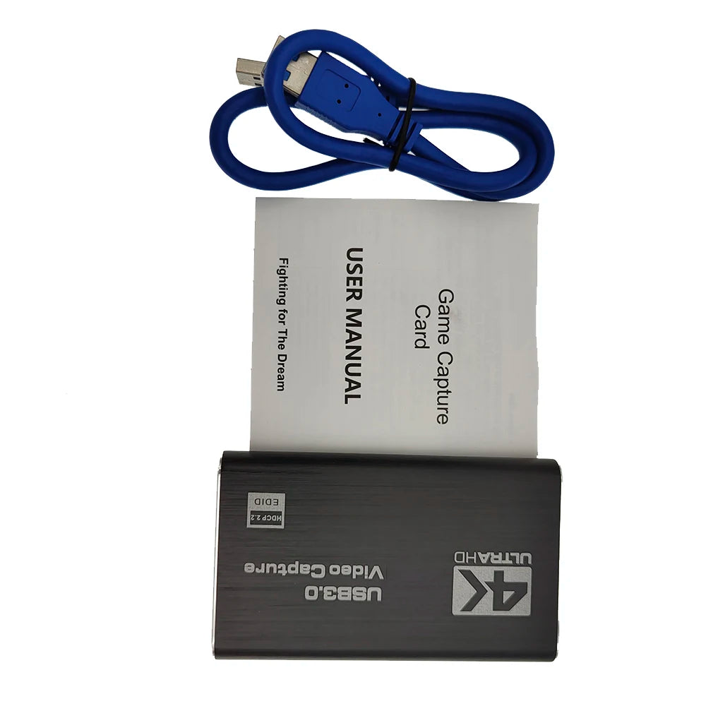USB 3.0 4K 60HZ 1080P 60Fps HD Audio Video Capture Card Converter for Game Broadcasts Video Recording HDMI-compatible Output
