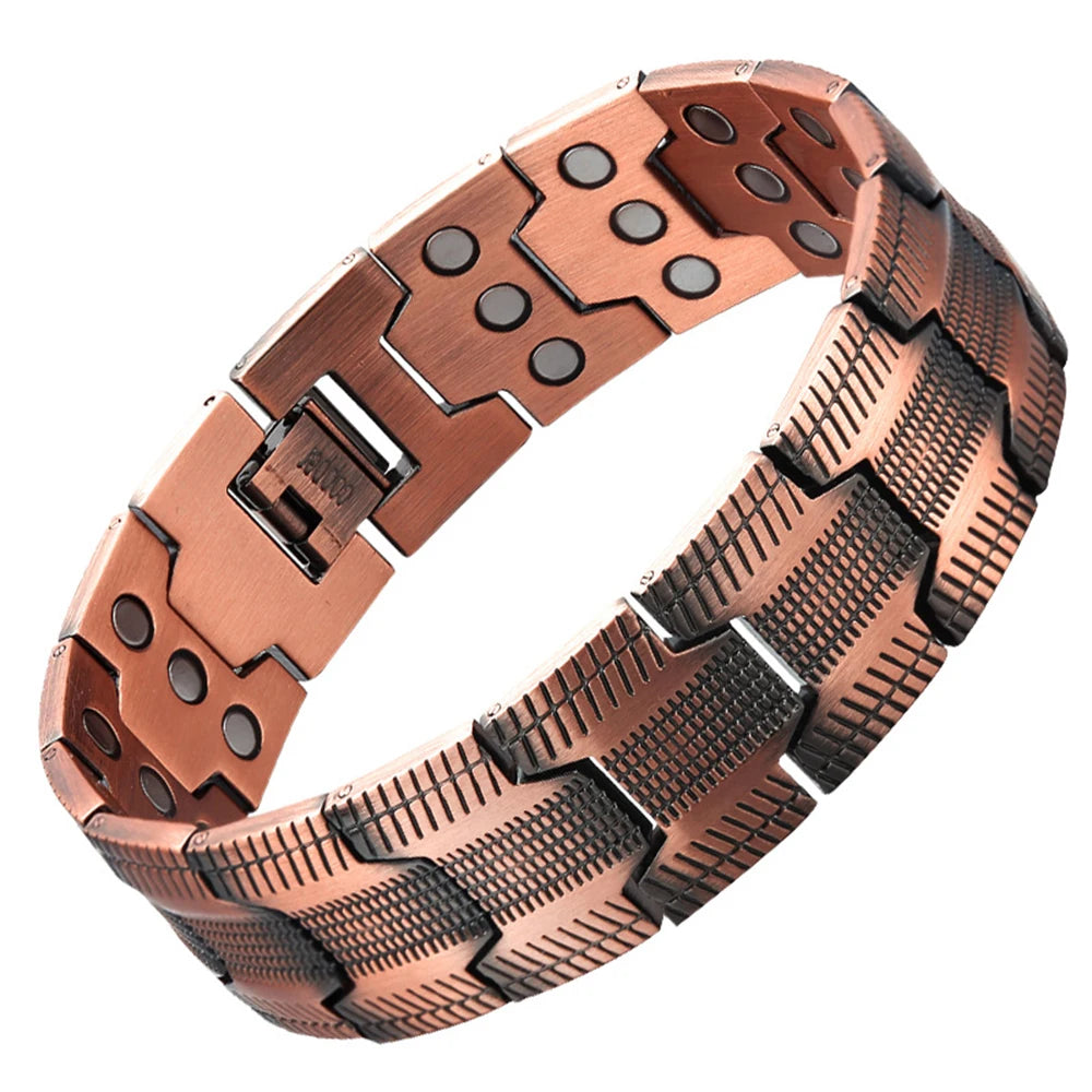 Men’s Vintage-Style Copper-Tone Link Bracelet