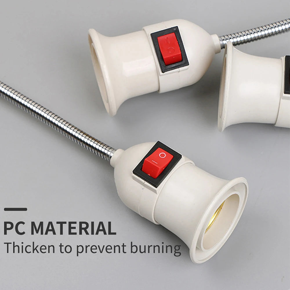 Plug-In E27 Lamp Holder with Switch & Flexible Neck