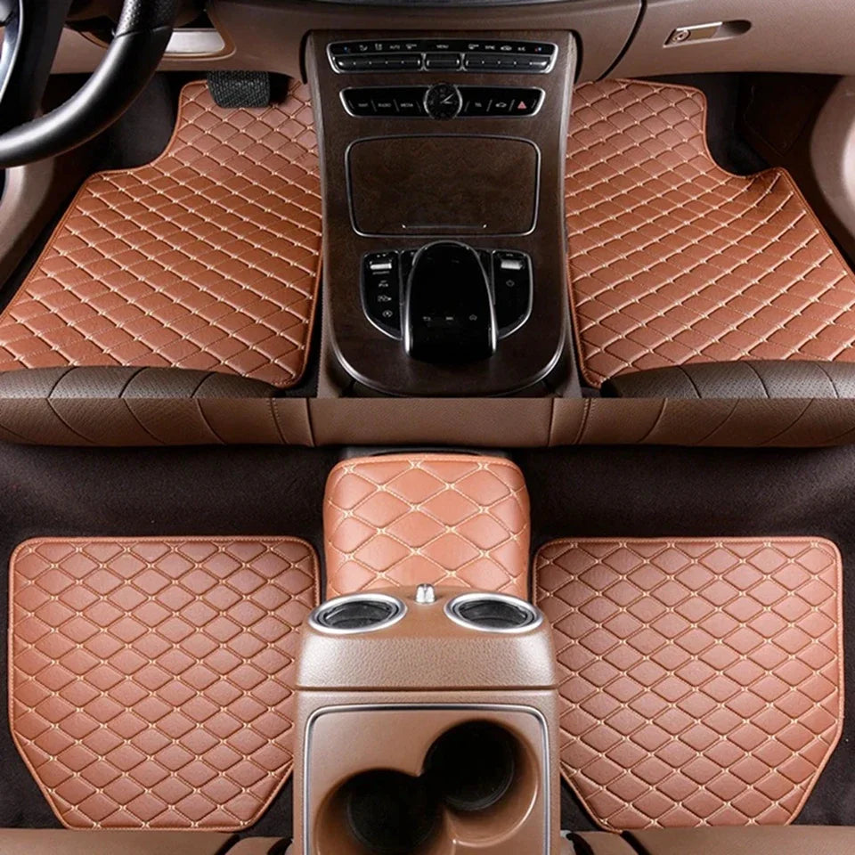 Diamond-Pattern Car Floor Mats – 5-Piece Set