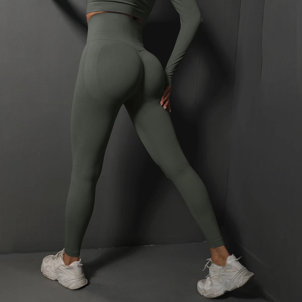 Seamless Booty-Lifting Gym Leggings – High Waist Tummy Control, Squat-Proof, All Season