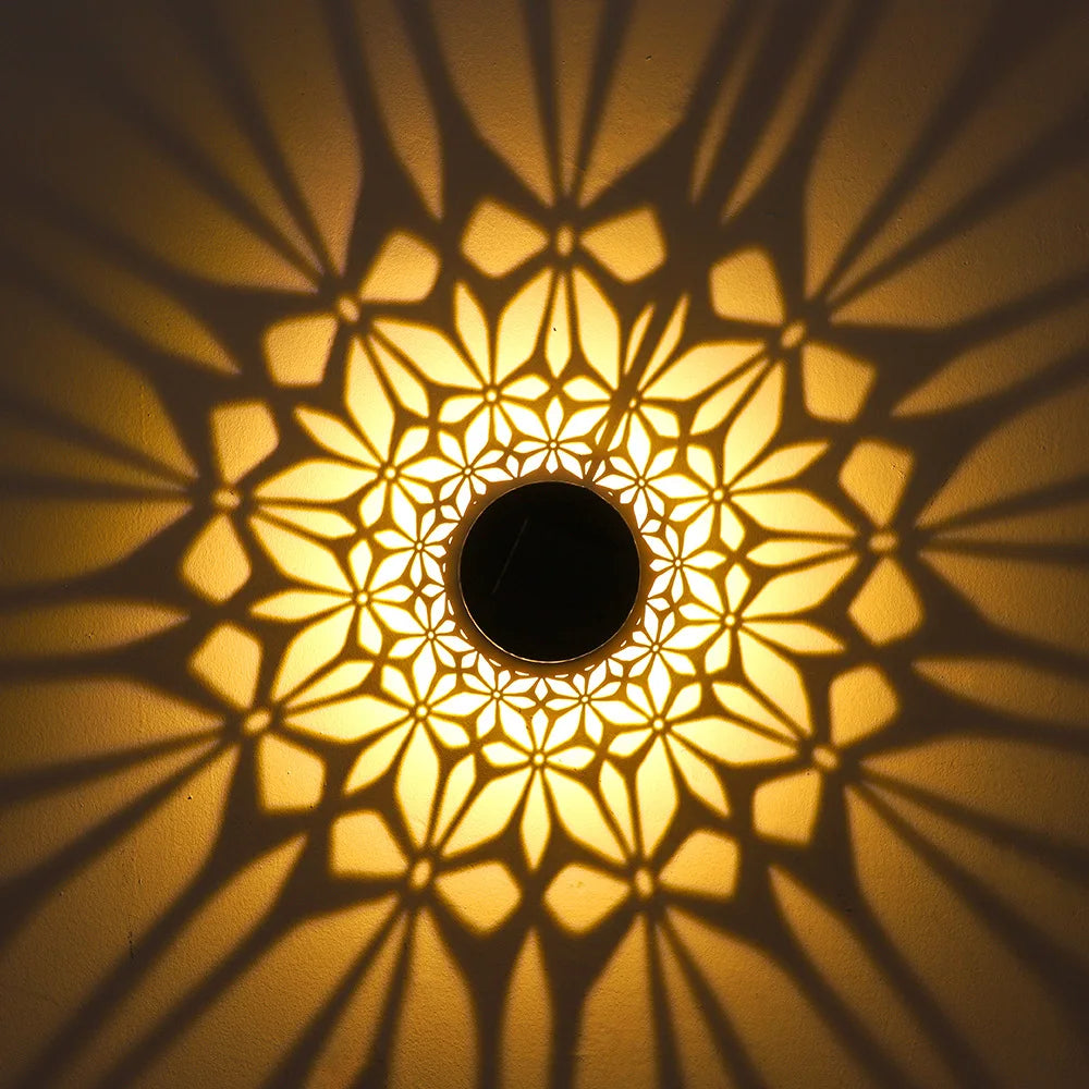 Solar Mandala Fence Wall Lights Garden Decoration  Party Courtyard Decoration Solar Garden Light Garden Patio Walkway Decor