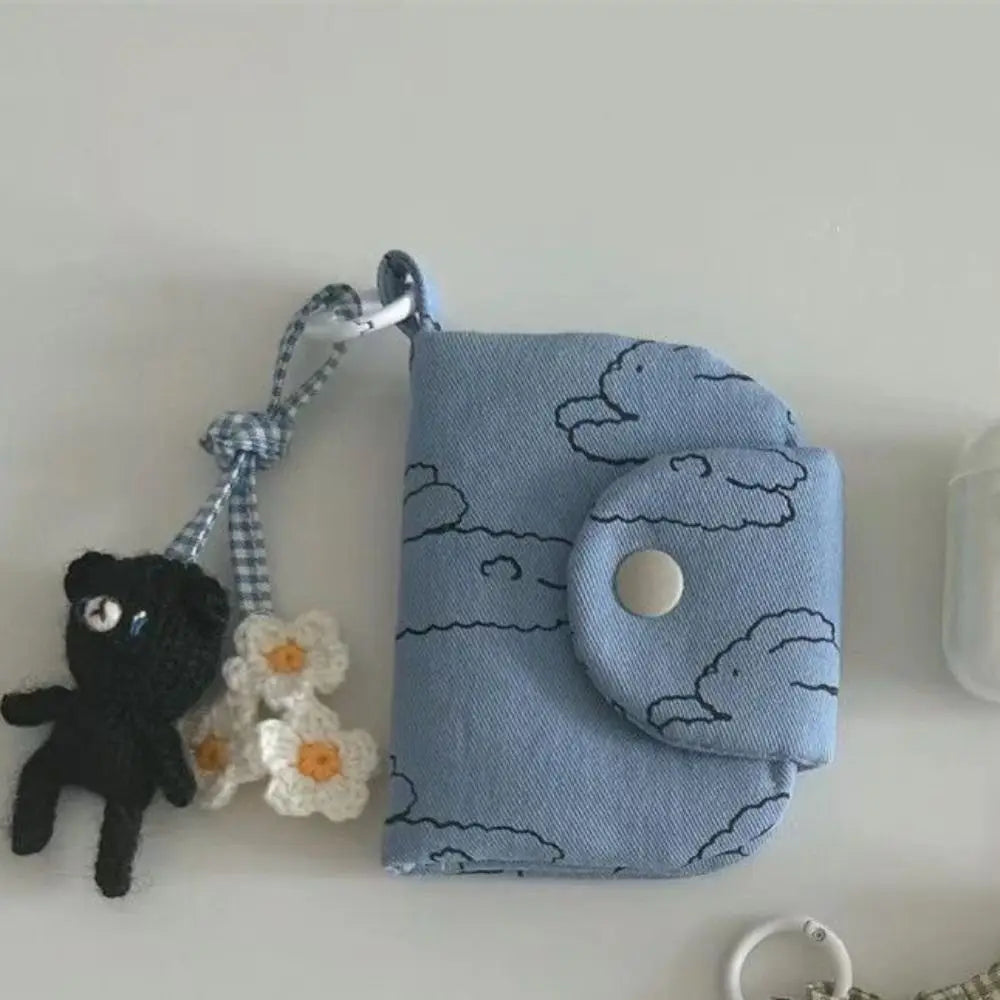 Mini Floral Coin Purse – Snap Card Holder with Key Ring, 4 Prints