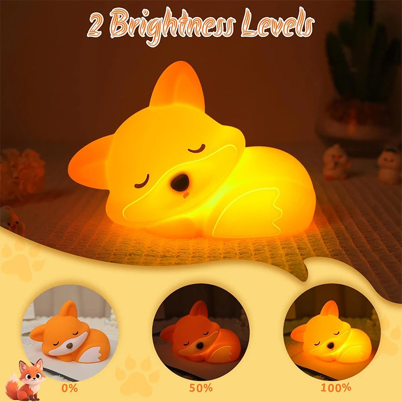 Rechargeable Fox Night Light – Tap Control & 20-Minute Timer