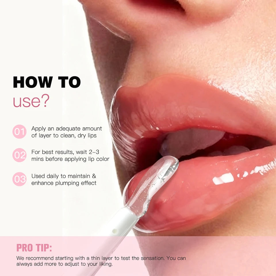 Lakerain Lip Plumper Gloss Oil Lip Long-Lasting Moisturizer Volume Boosting Lip Oil Volumizing & Hydrating Non-Dry Plumping