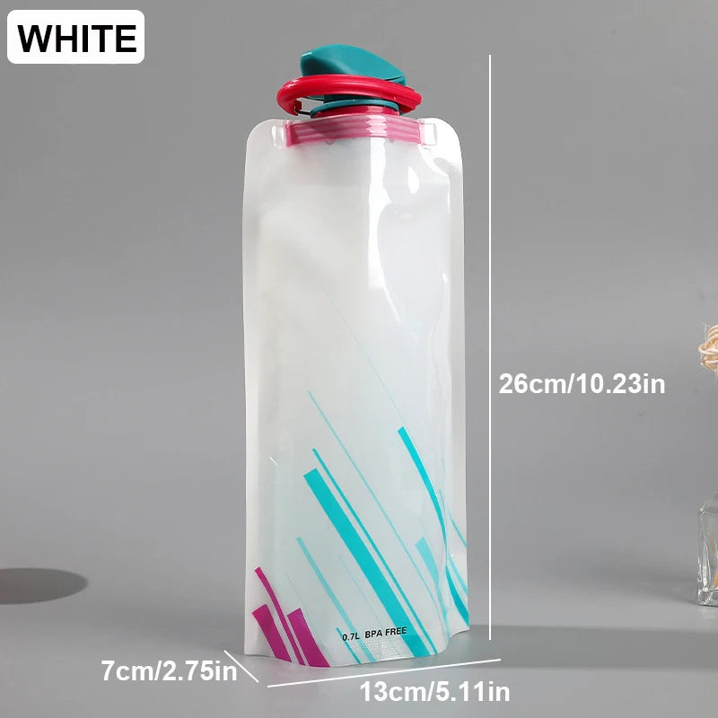Foldable Sports Water Bottle – BPA-Free PE Plastic, Portable for Hiking & Cycling