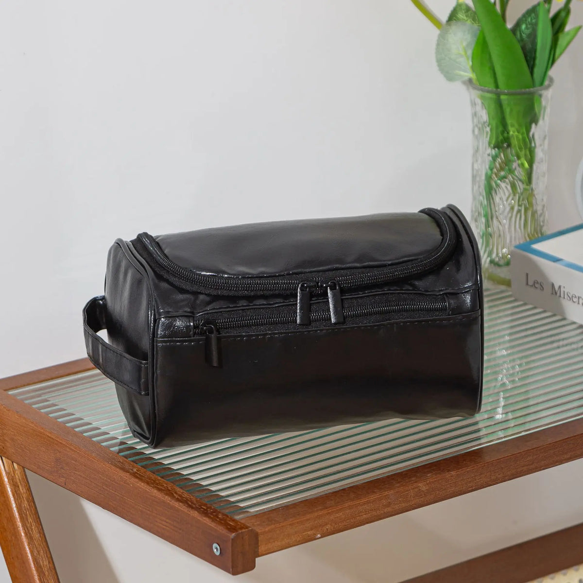 Faux Leather Travel Toiletry Bag