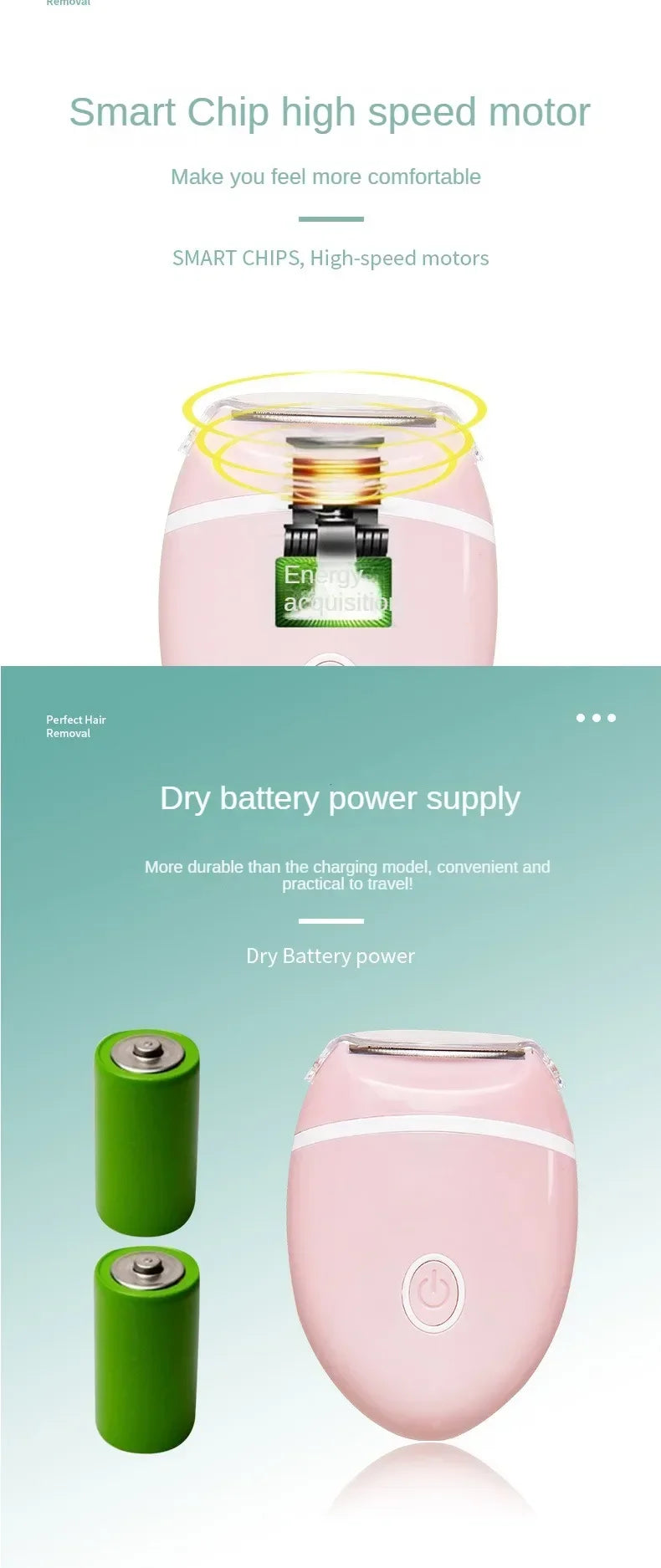 Women's Compact Battery-Powered Body Shaver