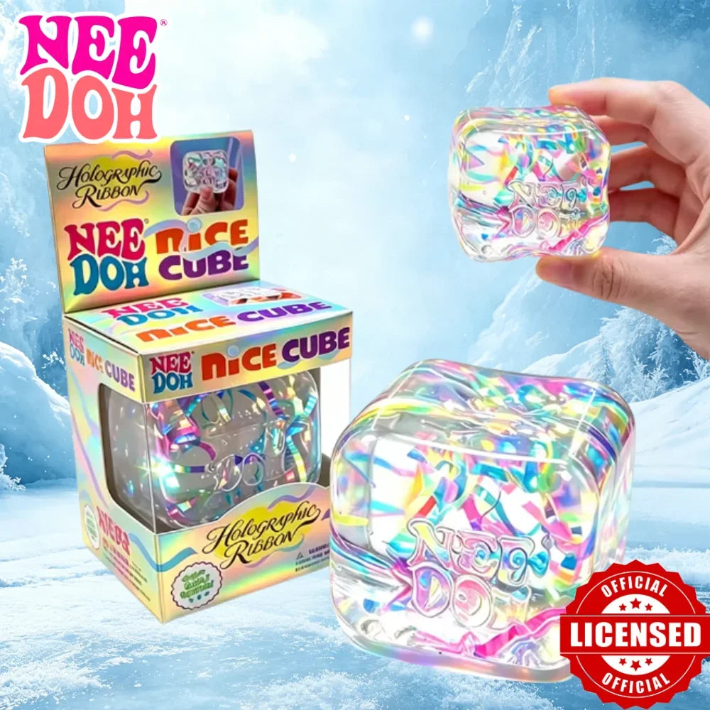 Holographic Ribbon Squeeze Fidget Cube