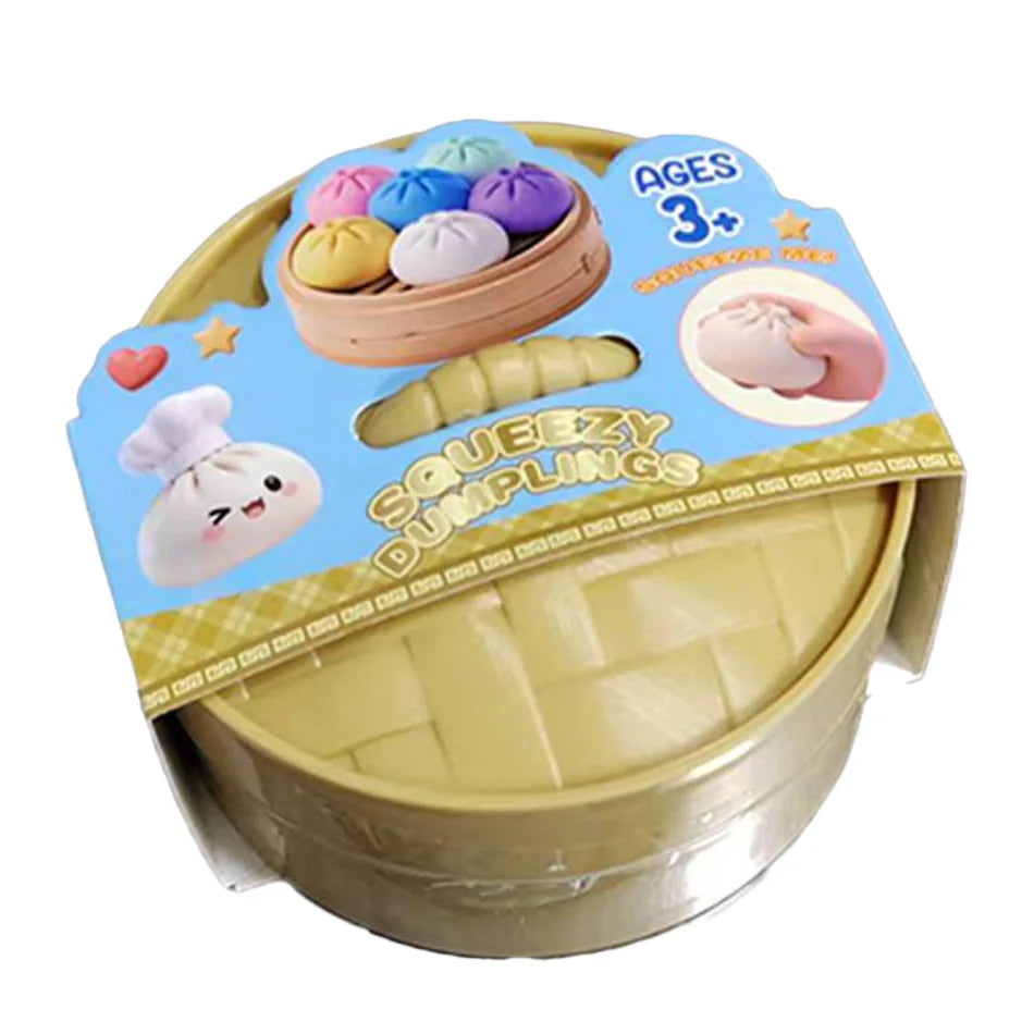 Dumpling Pressure Dumpling Squishies Cute Colorful Bun Toy Slow Rising Stress Relief Fidget Toy for Kids Adults Anti-Anxiety Gif