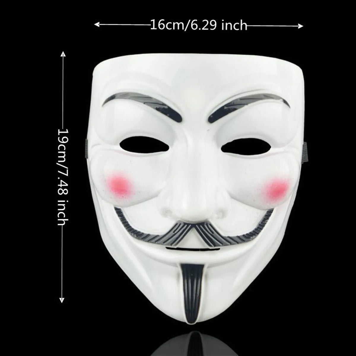 Guy Fawkes-Style Full-Face Costume Mask – 1 Piece