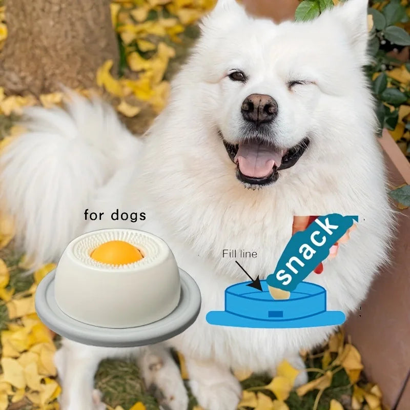 Dog Slow Feeder Lick Mat with Rotating Ball | Fillable Yogurt Puppy Toy | Boredom Buster for Small Medium Dogs