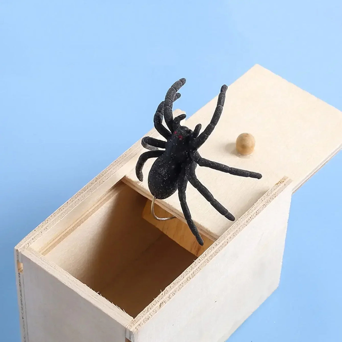 Wooden Spider Prank Box – Halloween Novelty