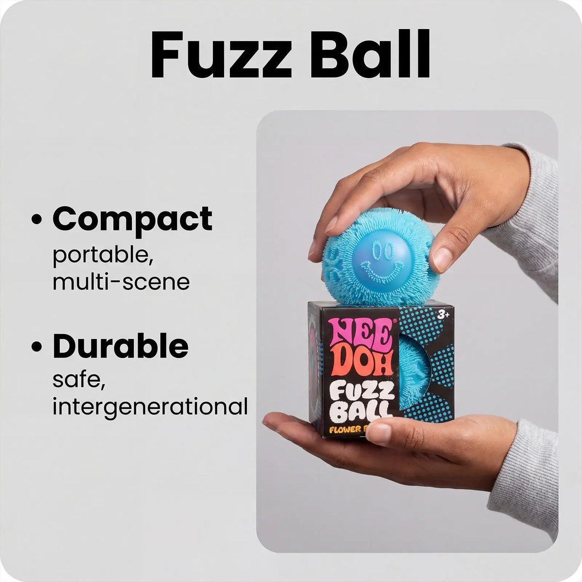 Textured Smiley Squeeze Fidget Ball – Single & 3-Piece Options