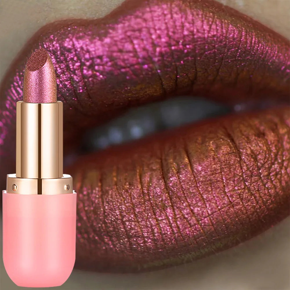 Metallic Shimmer Lipstick – 7 Chameleon & Pearl Shades