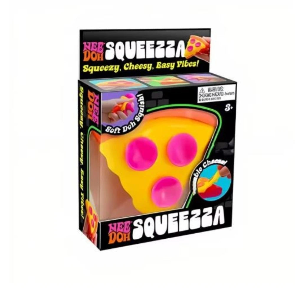 Nee Doh Pizza Sensory Fidget Cube, Stress Relief Squishy Squeeze Toy Anti-Anxiety Desk Toy & Ideal Holiday Gift for Kids  Adults