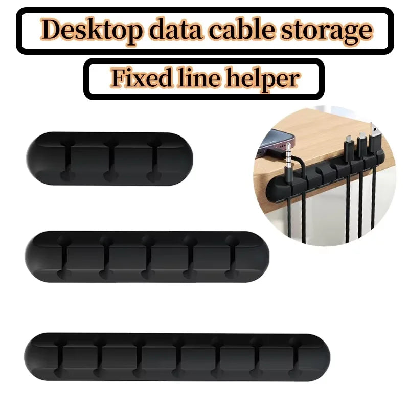 3-Piece Self-Adhesive Silicone Cable Organizer Set