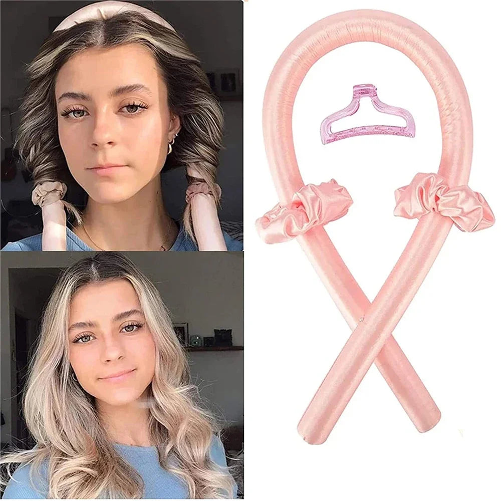 Heatless Curling Rod Headband – No-Heat Soft Curler with Scrunchies