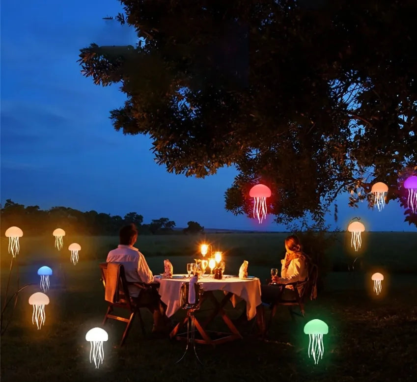 Cartoon jellyfish nightlight cute dancing jellyfish bedside lamp voice-activated charging LED RGB gradient nightlight