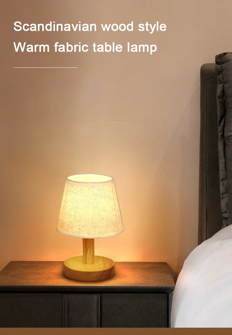LED Desk Lights Japanese Style Interior Lighting Fixture Living Bedroom Room Bedside Night Desktop Decoration Retro Table Lamp