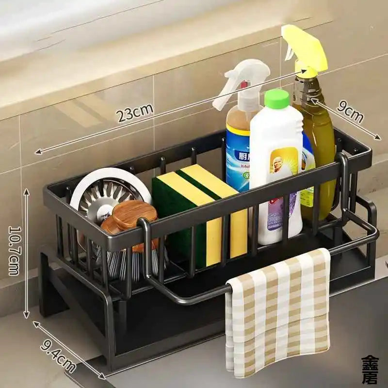 Faucet-Mounted Sink Organizer with Drainage Rack