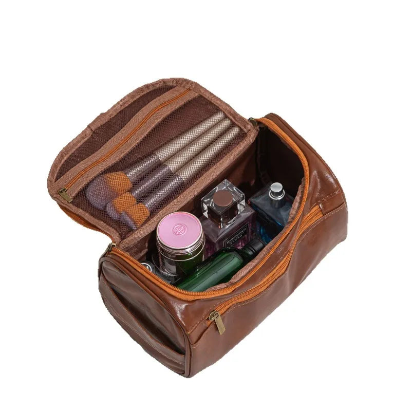 Faux Leather Travel Toiletry Bag