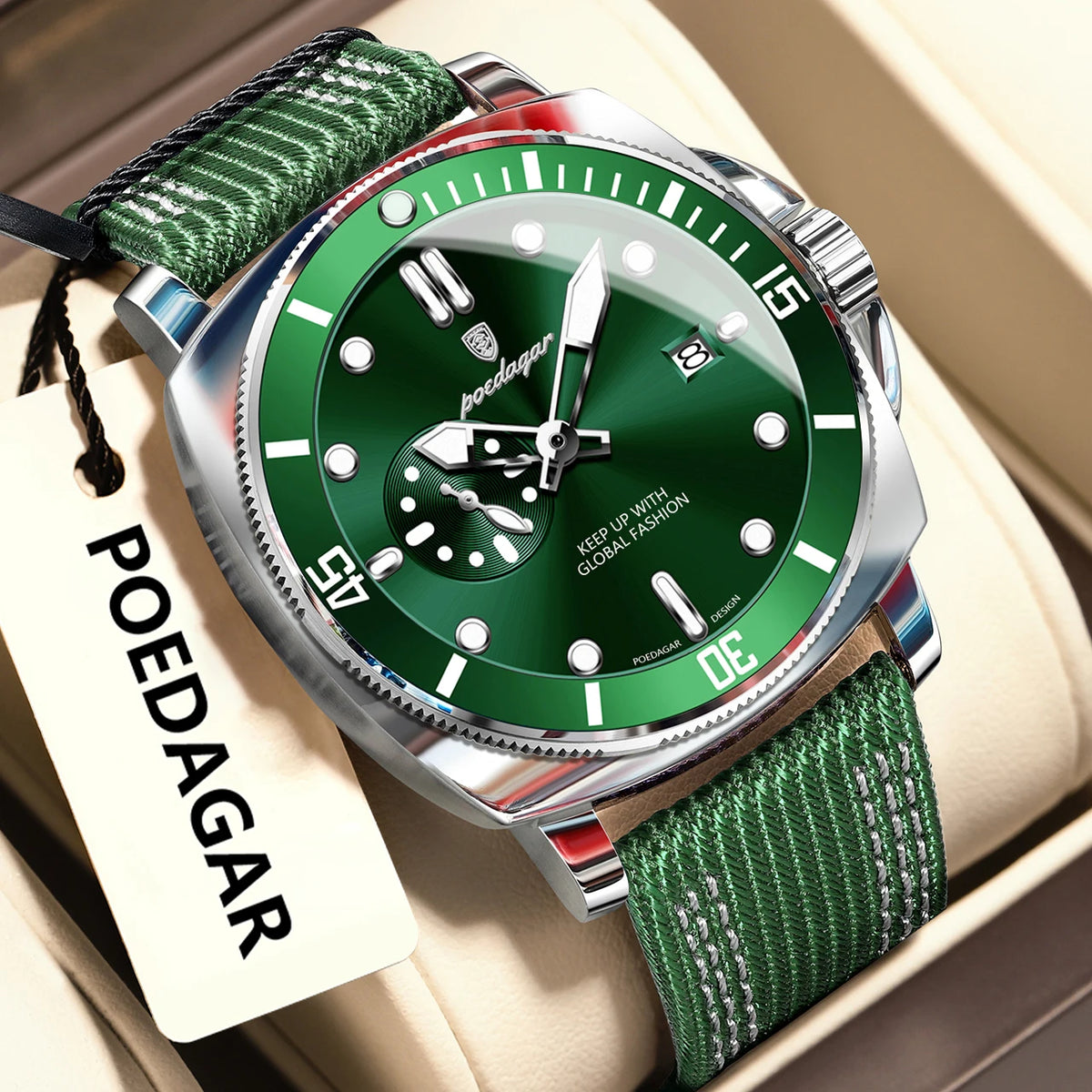 POEDAGAR 873-NL Men’s Quartz Watch with Nylon Strap