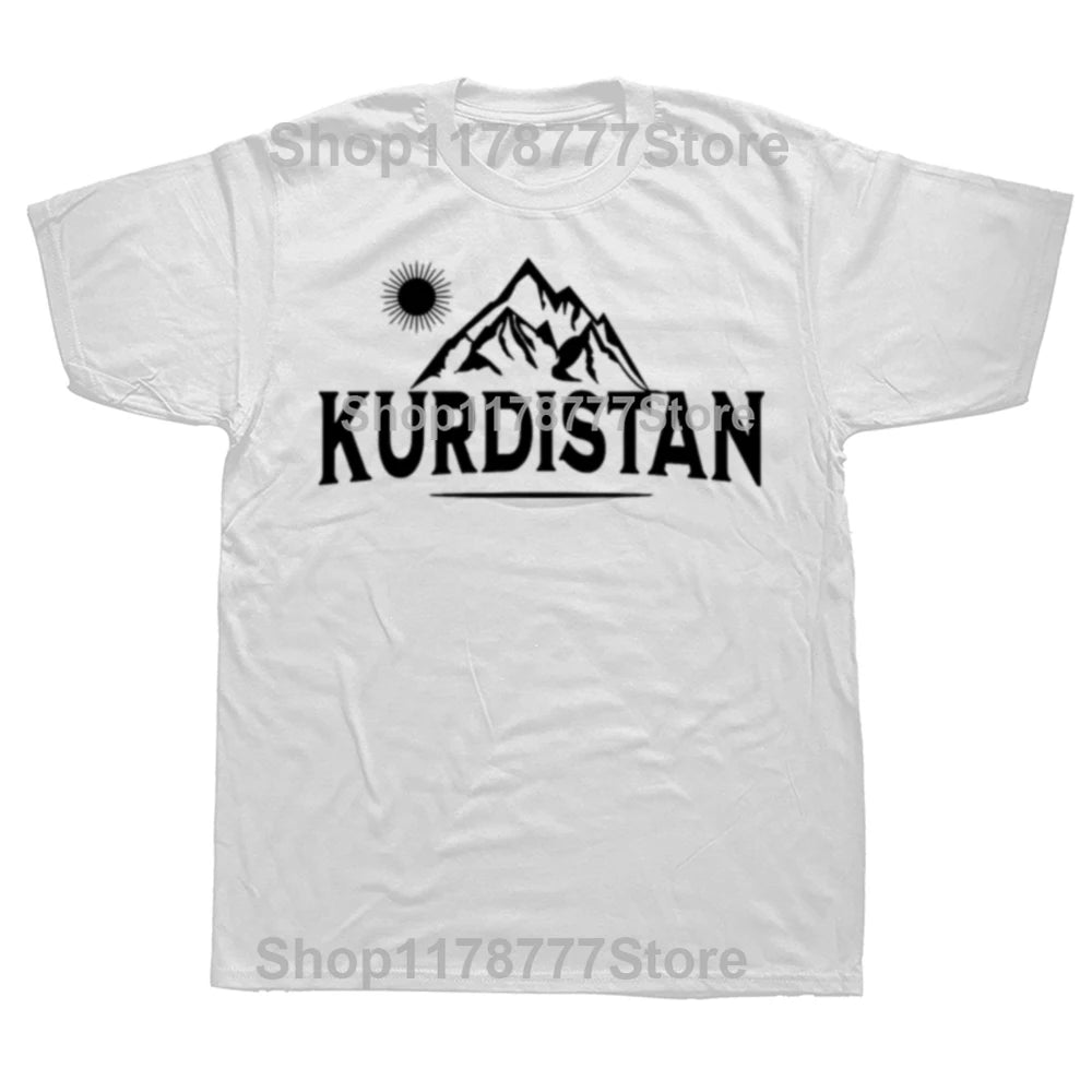 Funny Kurdistan Mountains Kurds Kurdish T Shirts Cotton Short Sleeve Birthday Gifts Mens Clothing Fashion Casual Loose T Shirt