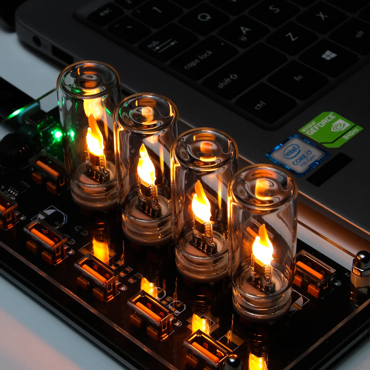 USB Flickering Flame LED Night Light – Clear or Frosted Glass