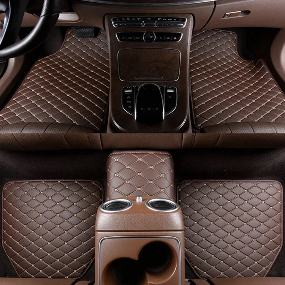 Diamond-Pattern Car Floor Mats – 5-Piece Set