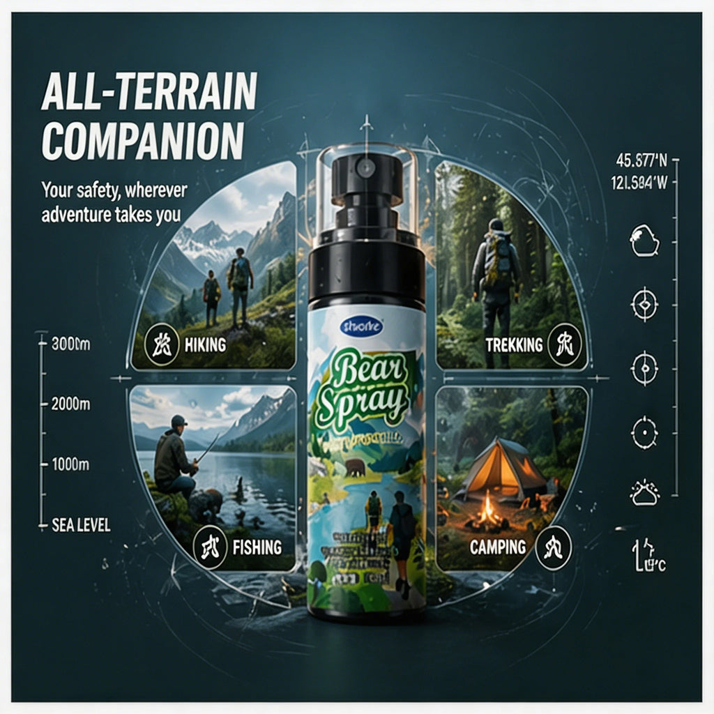 Wildlife Repellent Pepper Spray – 100ml Bear & Dog Deterrent, Safety Lock, Non-Lethal, Camping & Hiking Gear