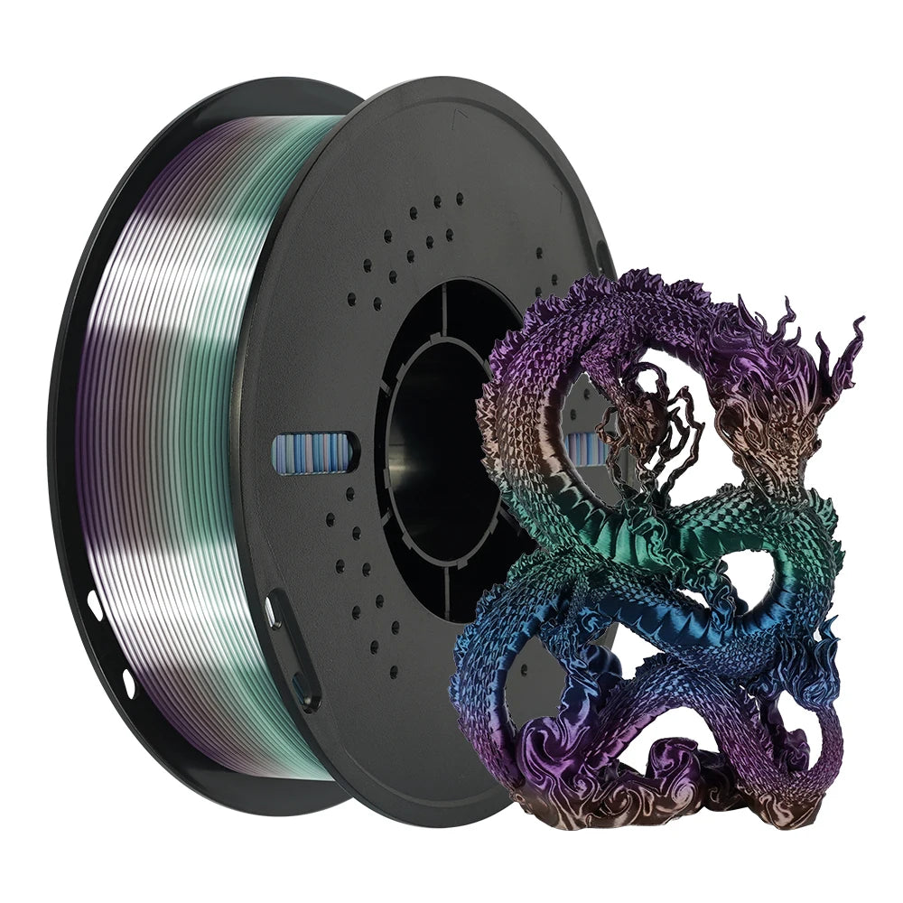 KINGROON Rainbow Silk PLA Filament – 1.75 mm, 2.2 lb (1 kg)