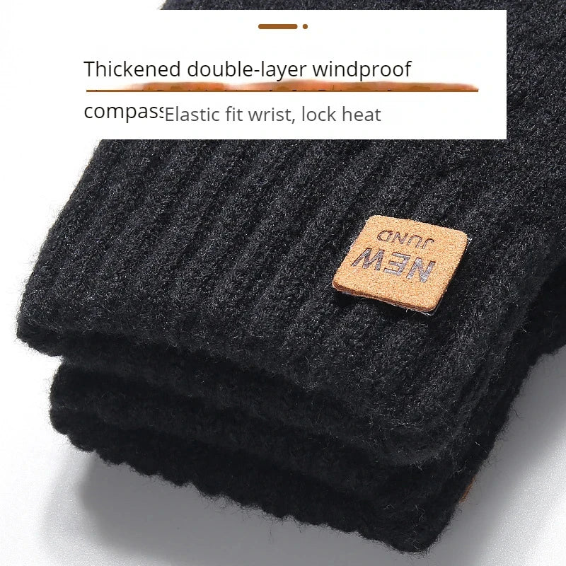 Unisex Lined Knit Winter Gloves
