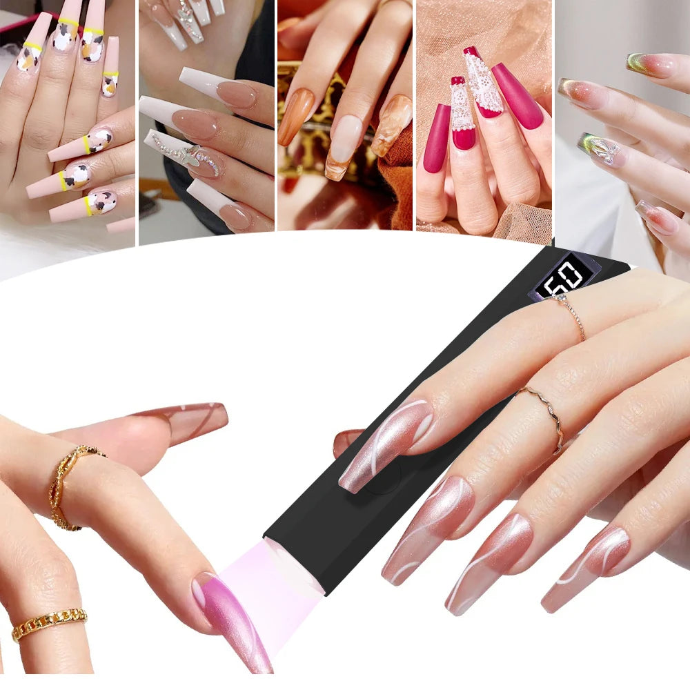 Handheld-UV-Licht für Gelnägel, tragbare UV-Nagellampe, wiederaufladbare LED-Nagellampe für Nail Art mit Tischständer