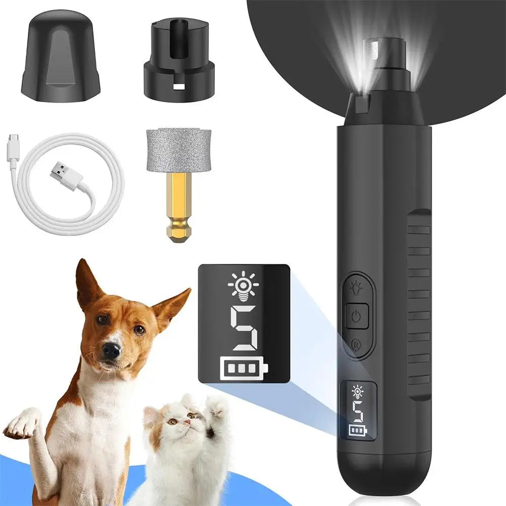 Rechargeable 5-Speed Pet Nail Grinder with LED Lights