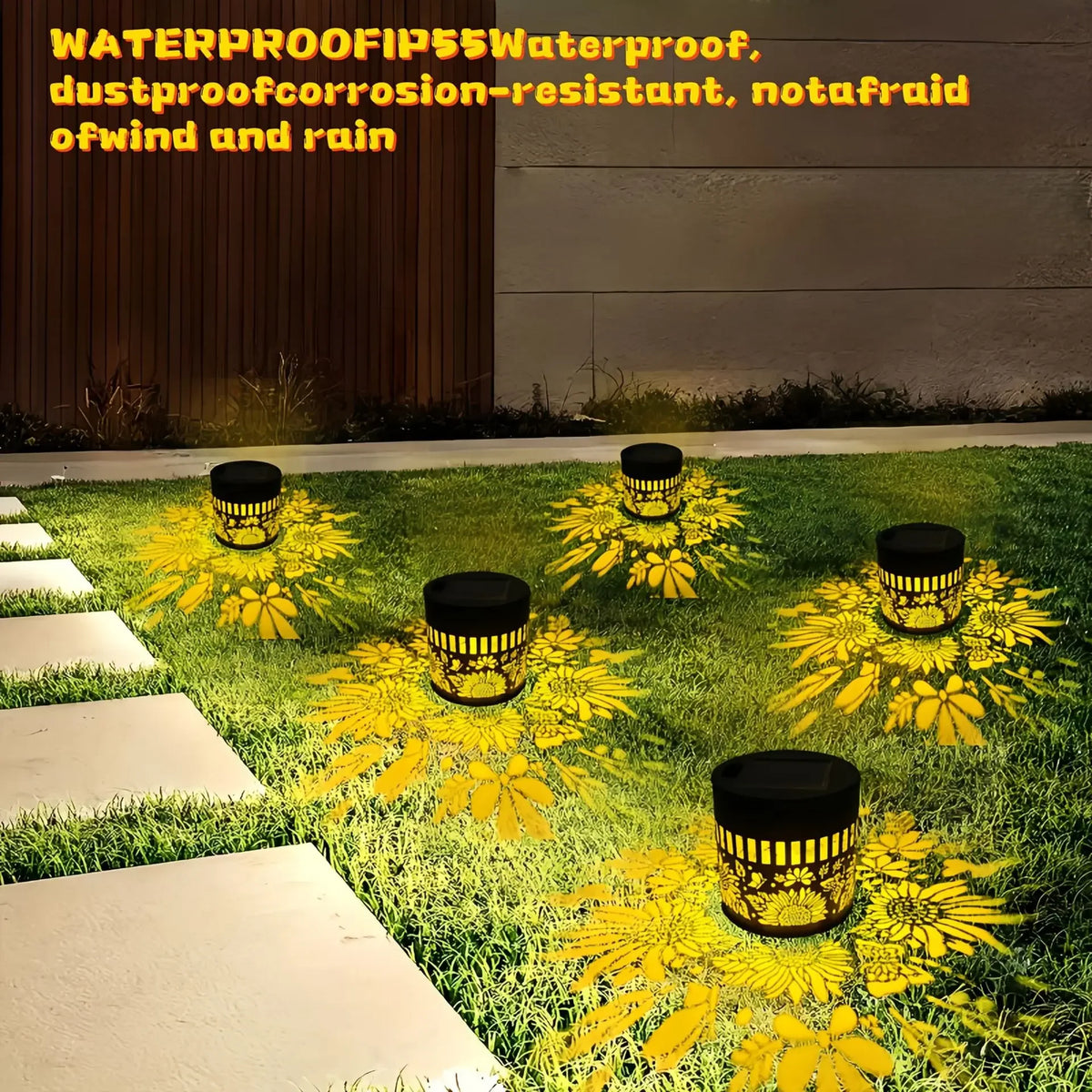 Solar-Sonnenblumen-Wandleuchte Außen Garten Mandala Muster Dekoration Wandleuchte für Terrasse Garten Anwesen Veranda Hof Dekor