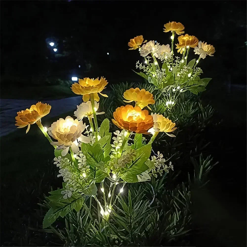 Solcellslampor Snö Lotusblomma Gräslampa Trädgårdslampa Utomhusbelysning för Gård Uteplats Blomsterfest Bröllop Födelsedagsdekoration