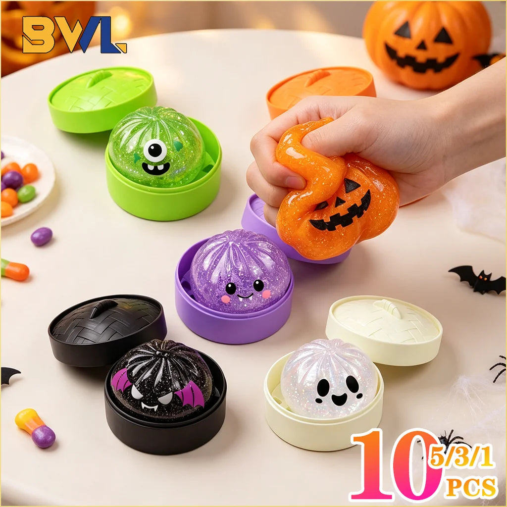Halloween Bun Squishy Toy - Slow Rebound Stress Relief, 1–5 Pack, 5 Colors
